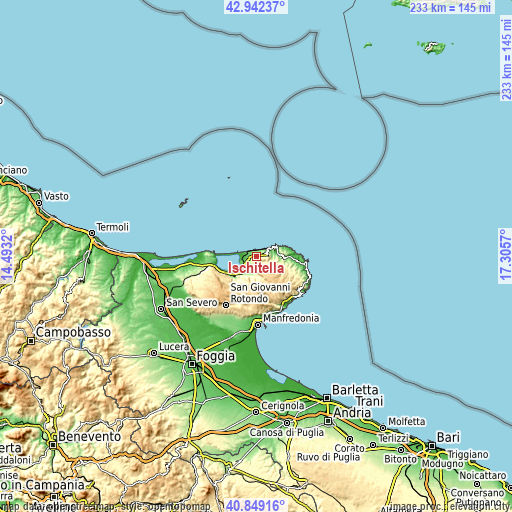 Topographic map of Ischitella