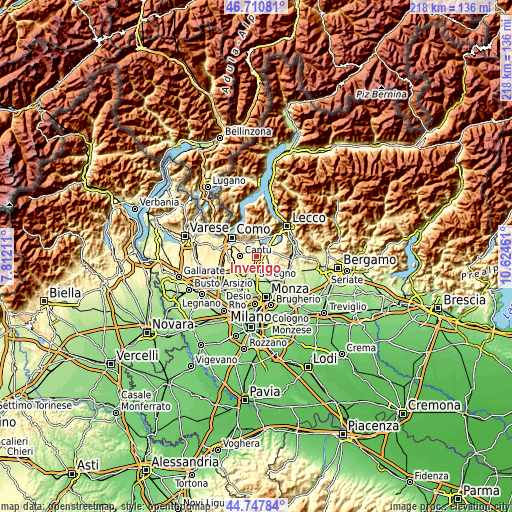 Topographic map of Inverigo