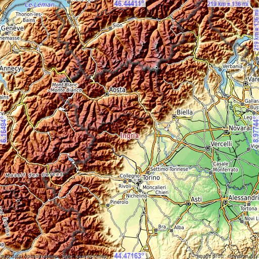 Topographic map of Ingria