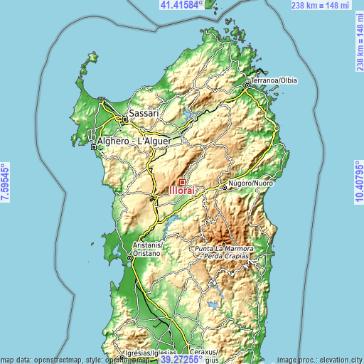 Topographic map of Illorai