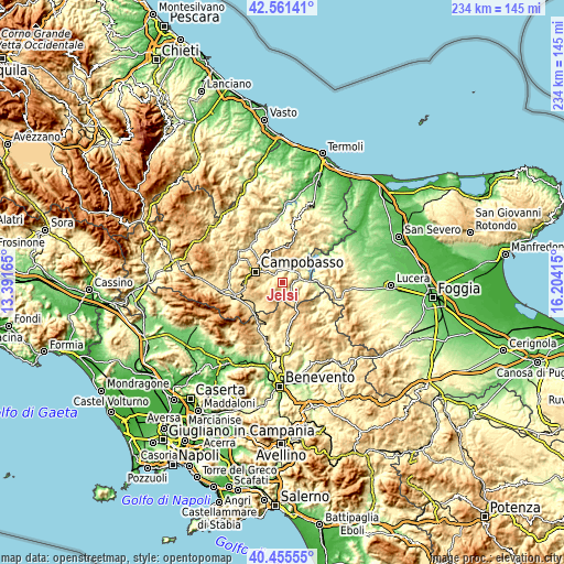 Topographic map of Jelsi