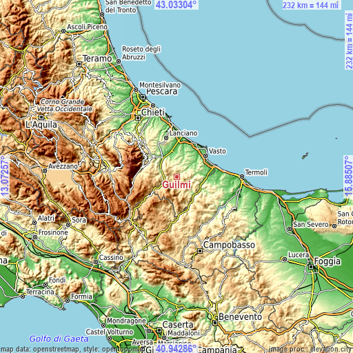 Topographic map of Guilmi