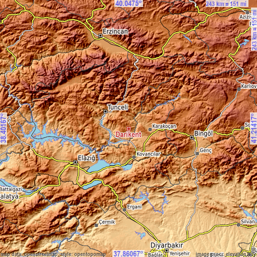 Topographic map of Darıkent