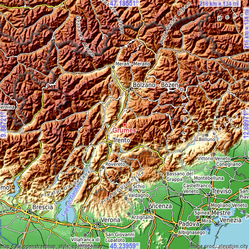 Topographic map of Grumes