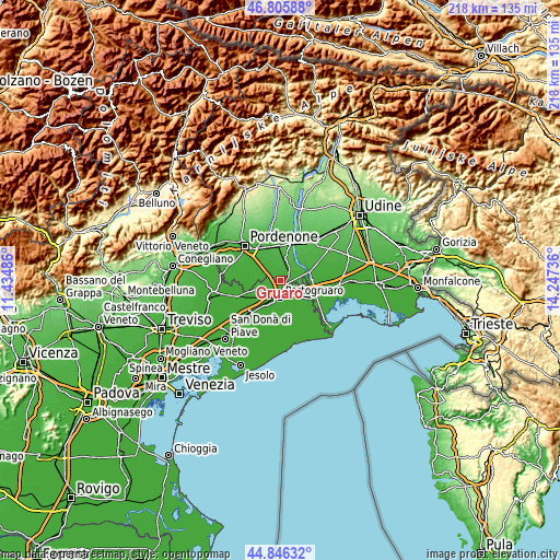 Topographic map of Gruaro