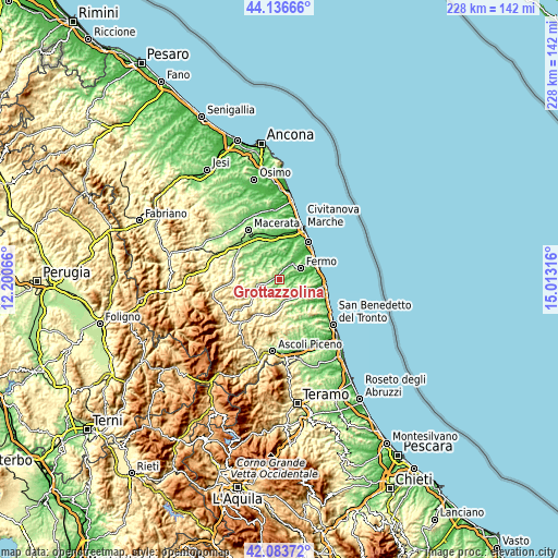 Topographic map of Grottazzolina