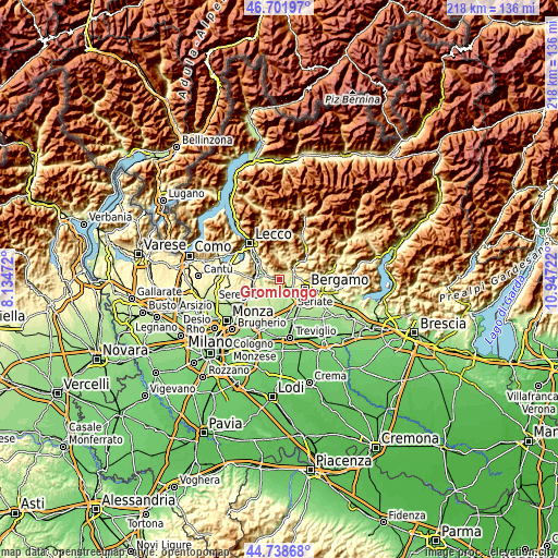 Topographic map of Gromlongo