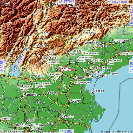 Topographic map of Grantorto