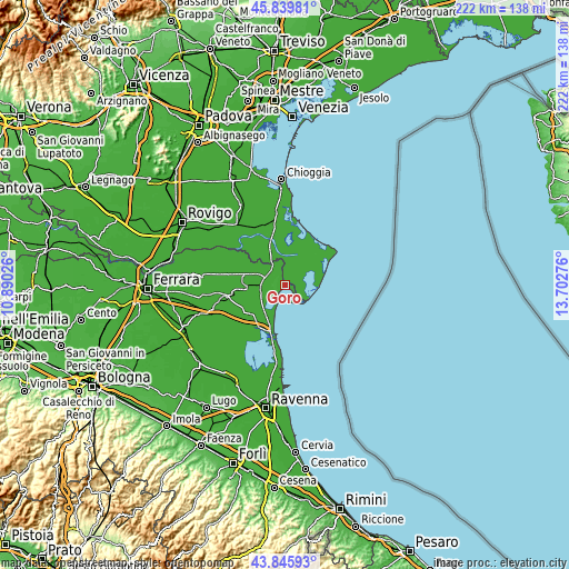 Topographic map of Goro