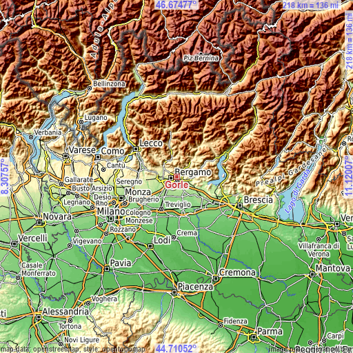 Topographic map of Gorle
