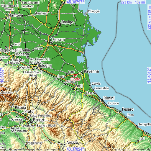 Topographic map of Godo