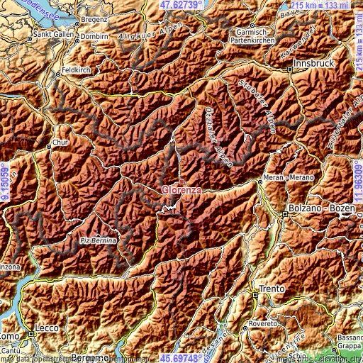 Topographic map of Glorenza