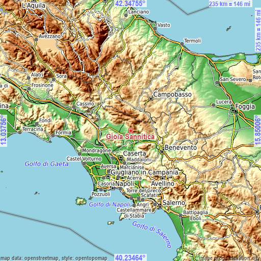 Topographic map of Gioia Sannitica