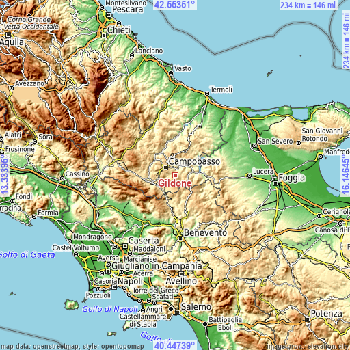 Topographic map of Gildone