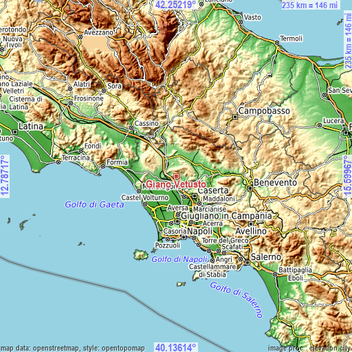 Topographic map of Giano Vetusto