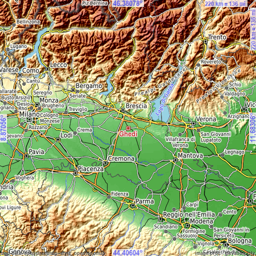 Topographic map of Ghedi