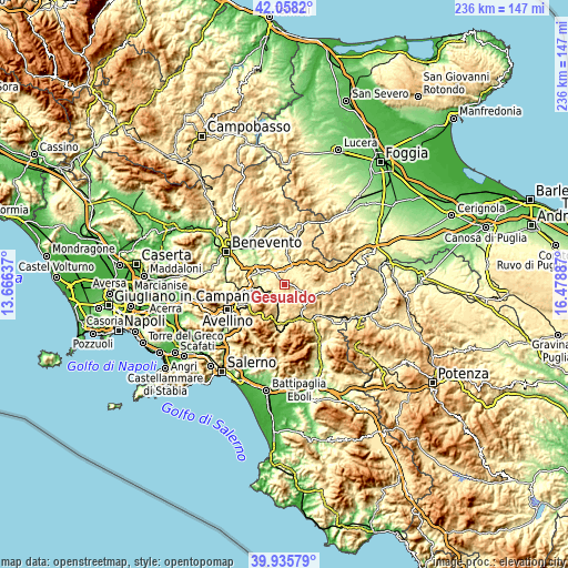 Topographic map of Gesualdo