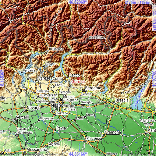 Topographic map of Gerosa