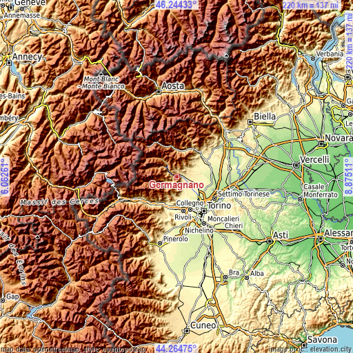 Topographic map of Germagnano