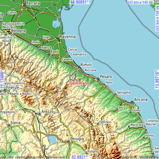 Topographic map of Gemmano