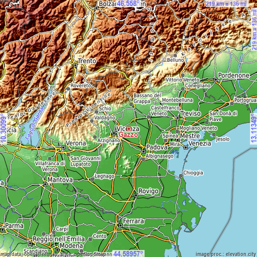 Topographic map of Gazzo
