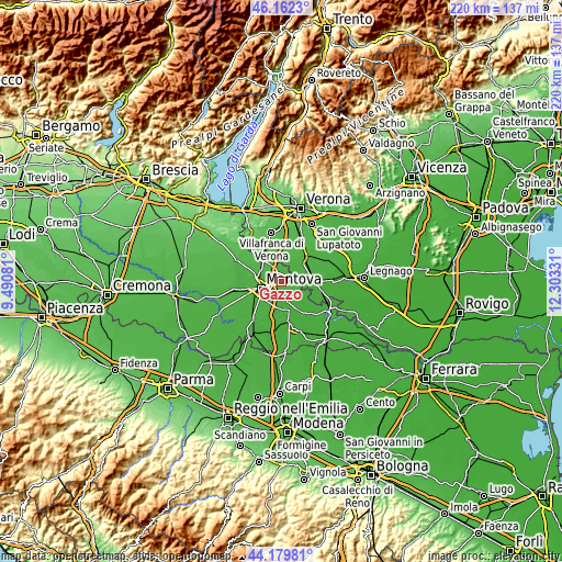 Topographic map of Gazzo