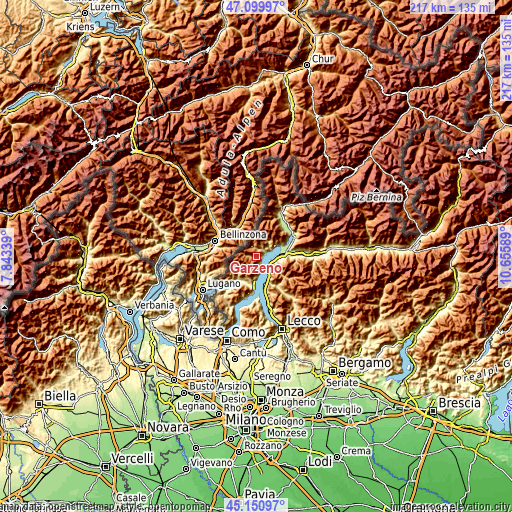 Topographic map of Garzeno