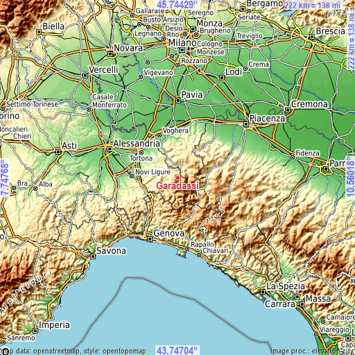 Topographic map of Garadassi