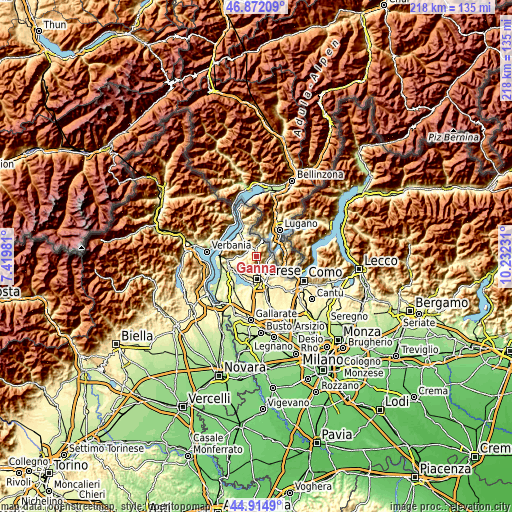 Topographic map of Ganna