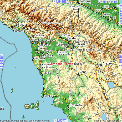 Topographic map of Gambassi Terme