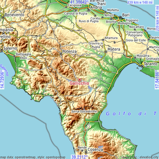 Topographic map of Gallicchio