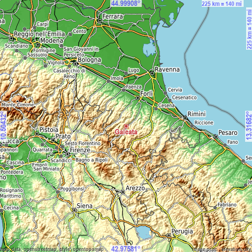 Topographic map of Galeata