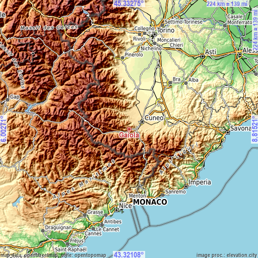 Topographic map of Gaiola