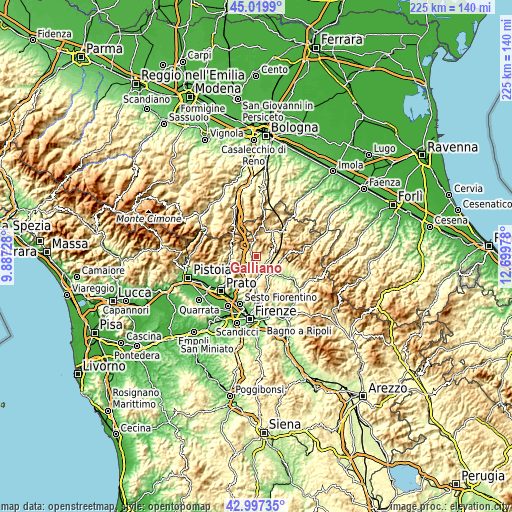 Topographic map of Galliano