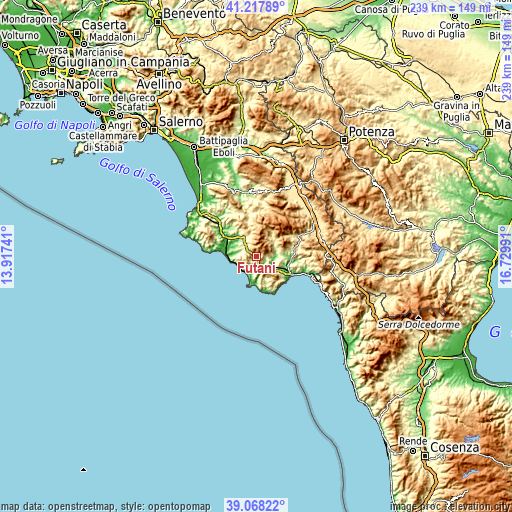 Topographic map of Futani