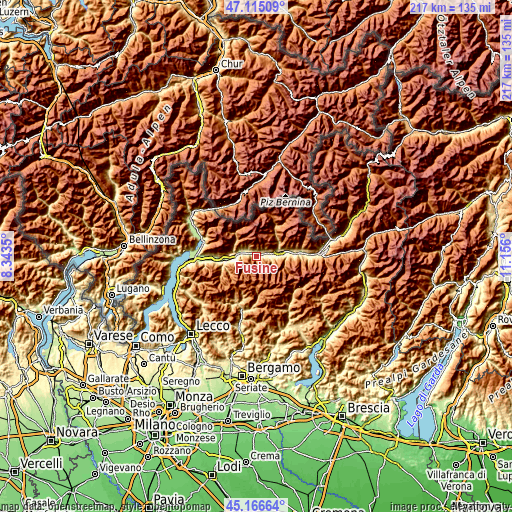 Topographic map of Fusine