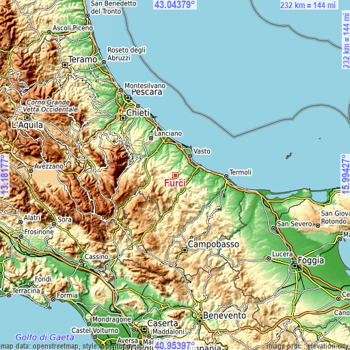 Topographic map of Furci