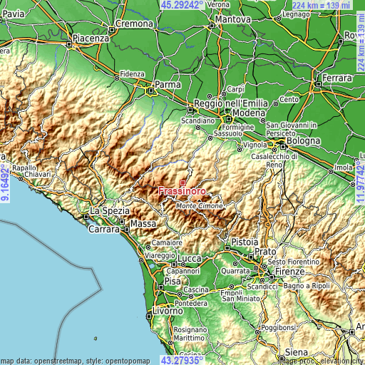 Topographic map of Frassinoro