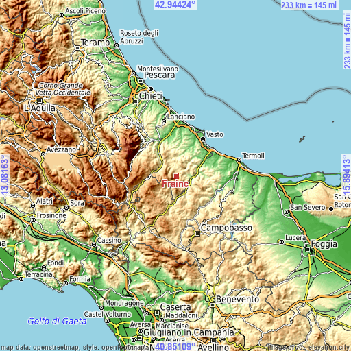 Topographic map of Fraine