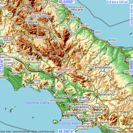 Topographic map of Fornelli