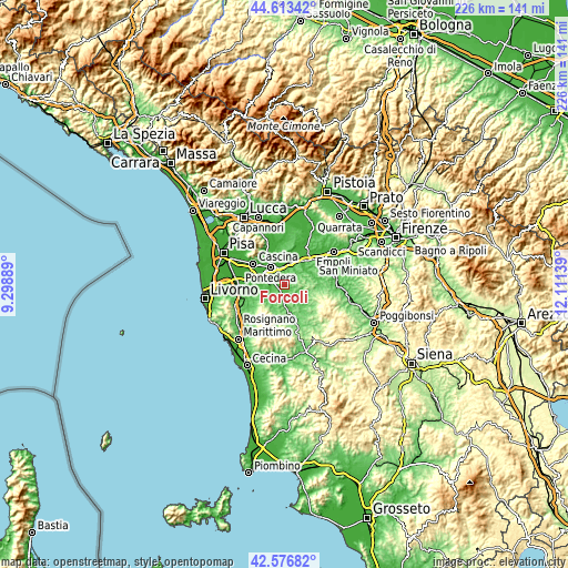 Topographic map of Forcoli