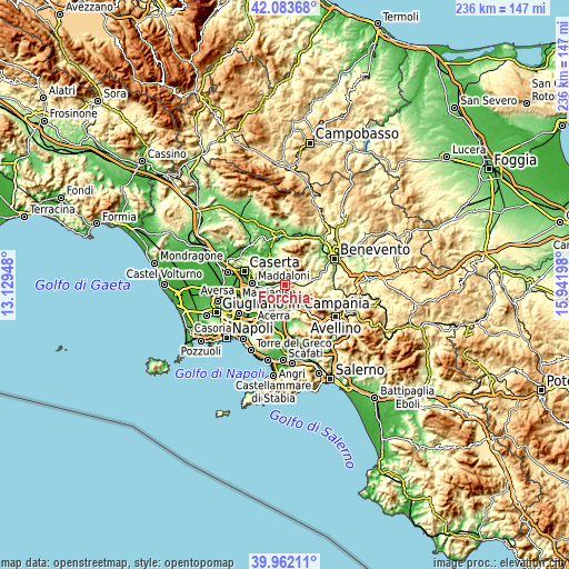 Topographic map of Forchia