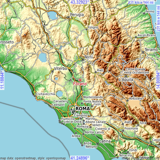 Topographic map of Forano