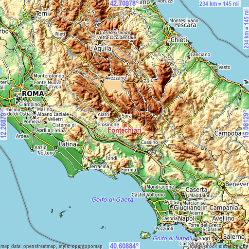 Topographic map of Fontechiari