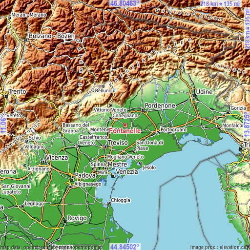 Topographic map of Fontanelle