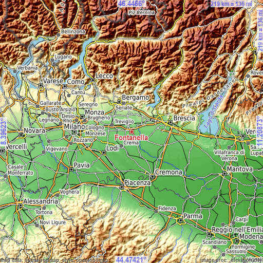 Topographic map of Fontanella