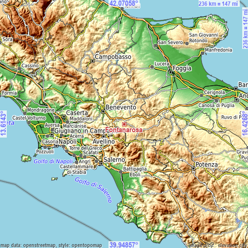 Topographic map of Fontanarosa