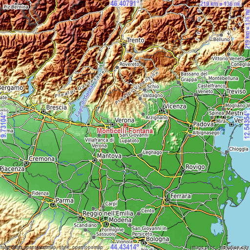 Topographic map of Monticelli-Fontana