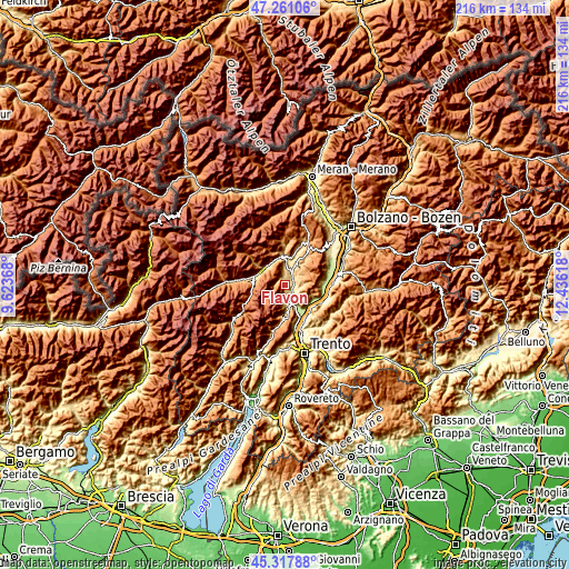 Topographic map of Flavon