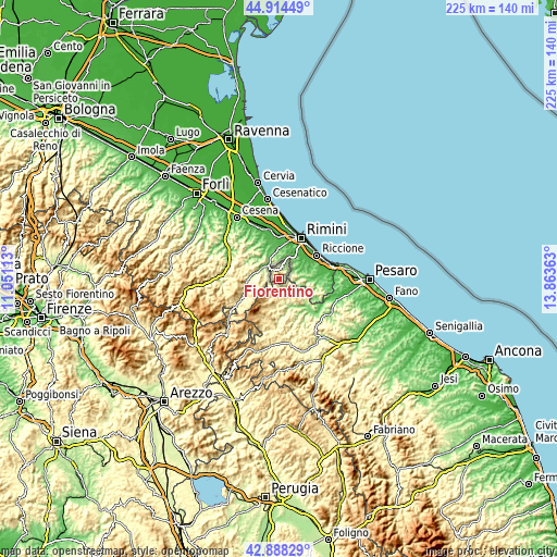 Topographic map of Fiorentino